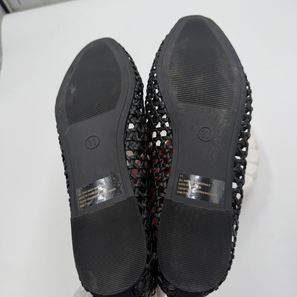 Universal Thread Gia Black Woven Ballet Flats Memory Foam Size 11 NEW - Picture 8 of 8